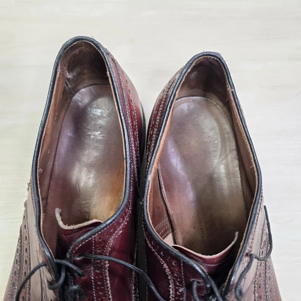 Allen Edmonds McAllister Wingtip Oxford Men Size 12 D Burgundy Brogue Shoes READ